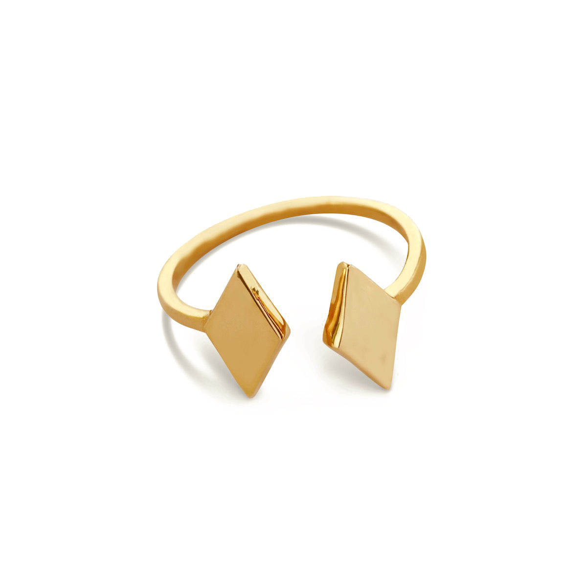 Rhombus Duet Ring for women, Jewelry for girlfriend, minimalist jewellery, real gold jewelry, gold ring