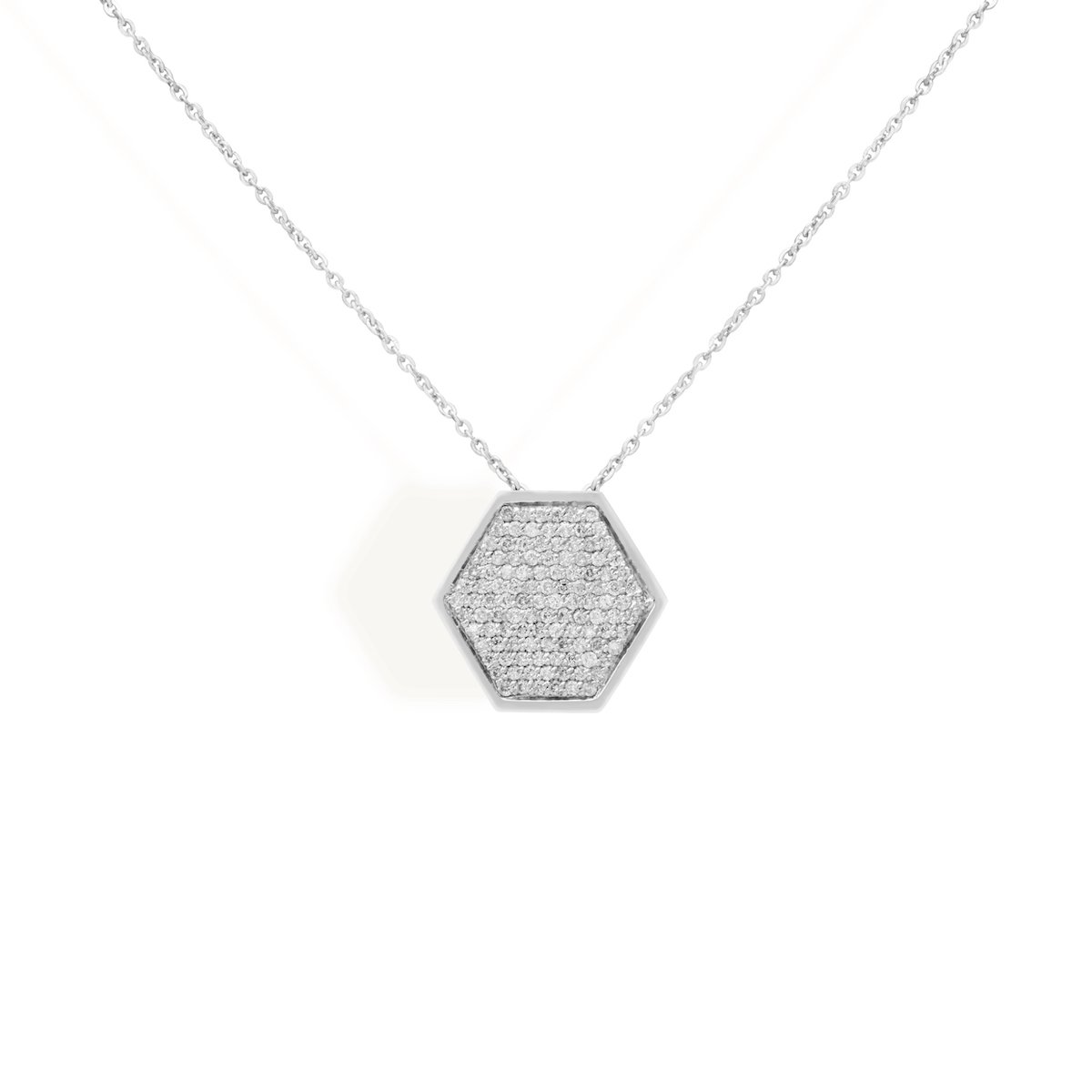 Diamond Hexa Necklace Necklace Starklejewels White 14K 