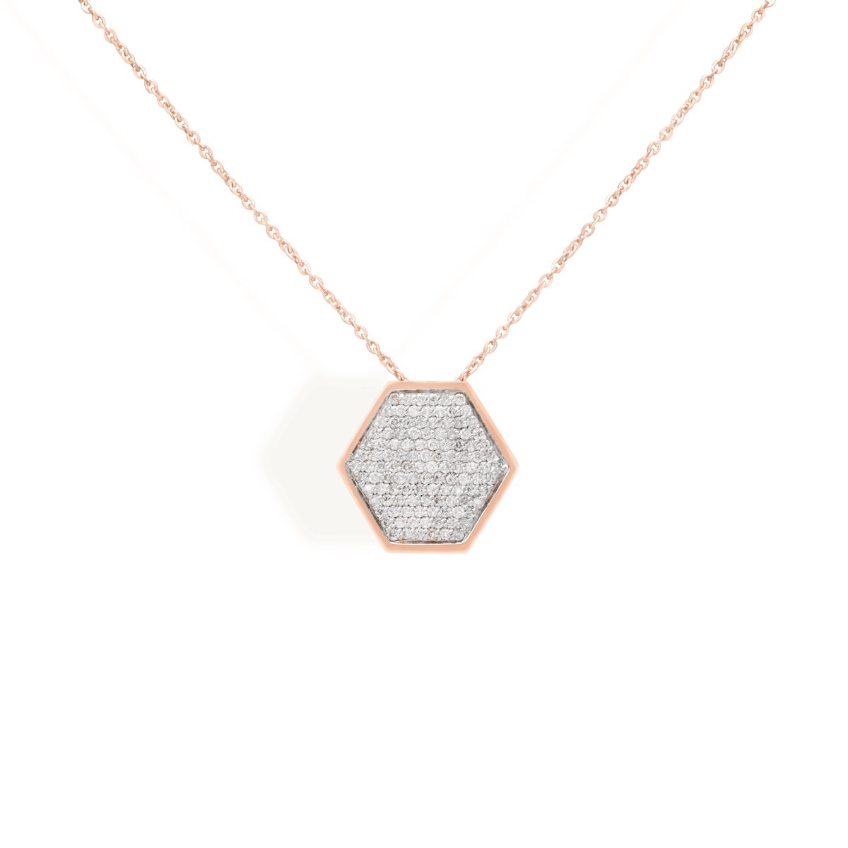Diamond Hexa Necklace Necklace Starklejewels Rose 14K 