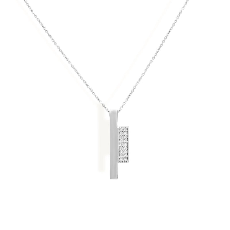 Diamond Block Necklace Necklace Starklejewels White 14K 