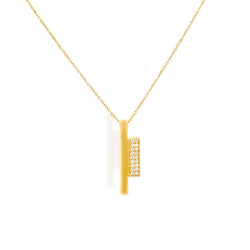 Diamond Block Necklace Necklace Starklejewels Yellow 14K 