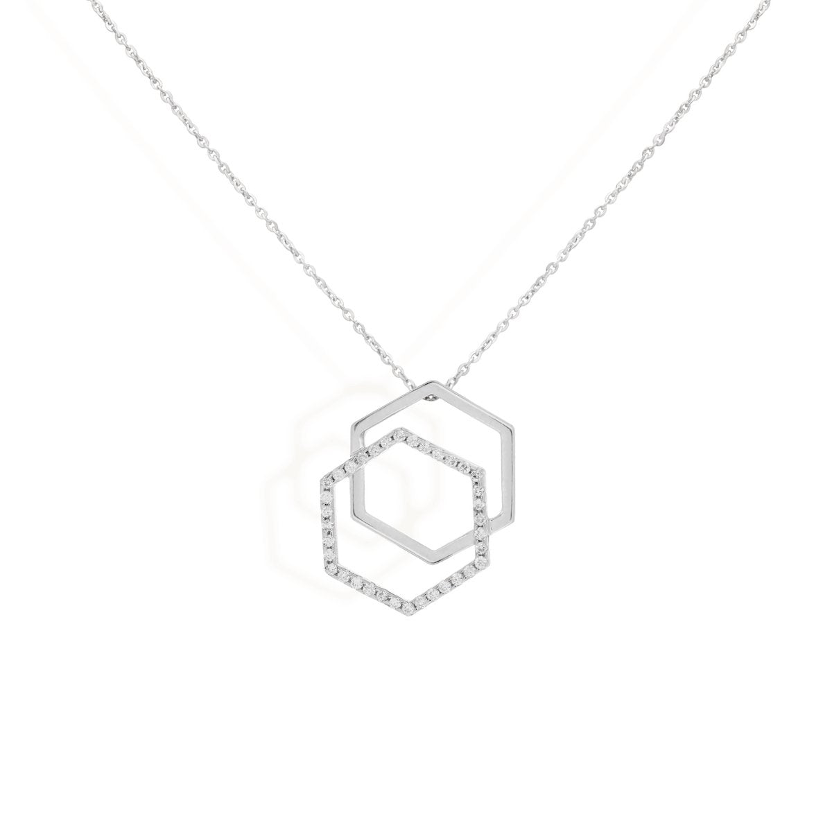 Di-Hexa Necklace Necklace Starklejewels White 14K 