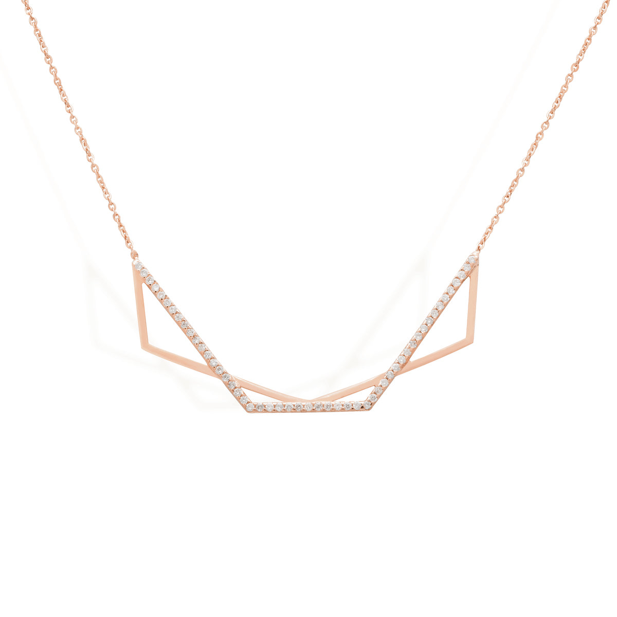 diamond necklace for women in rose gold colour