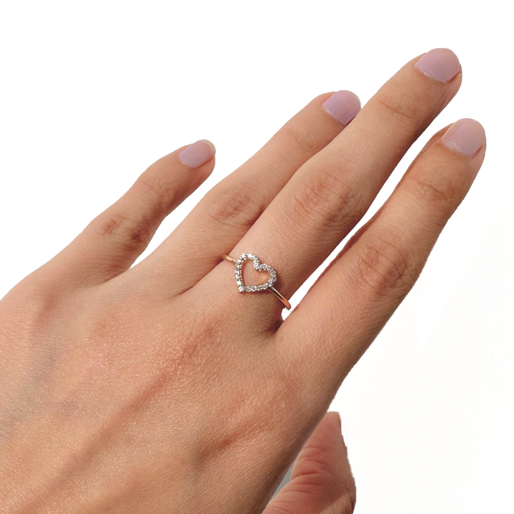 Heart Diamond Ring On Finger Heart Engagement Rings On Hand Heart