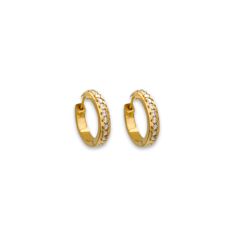 studded diamond huggie, diamond earrings, fine jewellery for women
