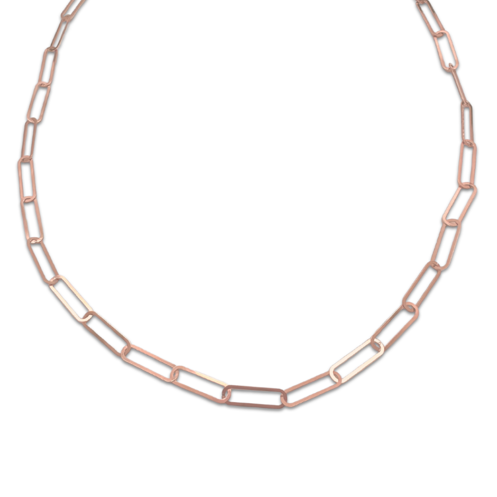 Paperclip chain best sale necklace rose gold