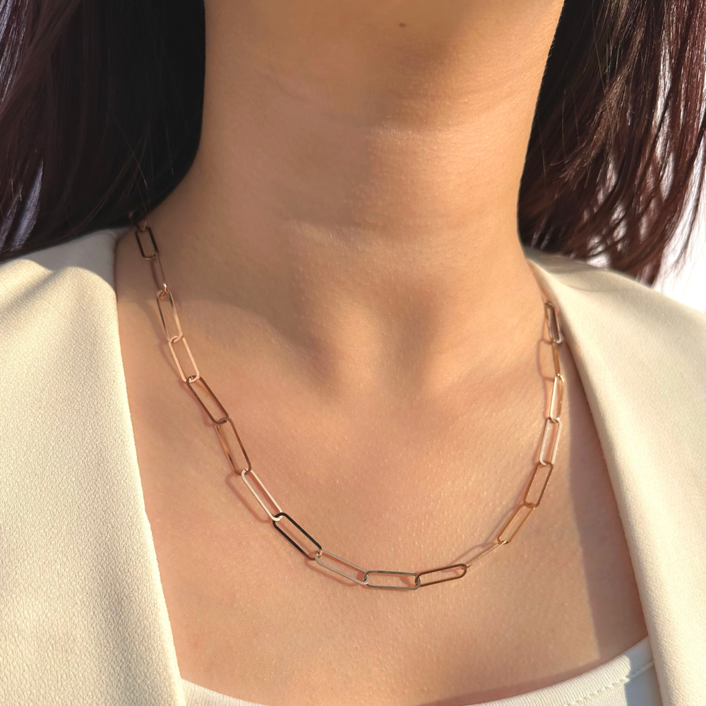 BenevolenceLA - Paperclip Chain Necklace & Bracelet Set – Benevolence LA