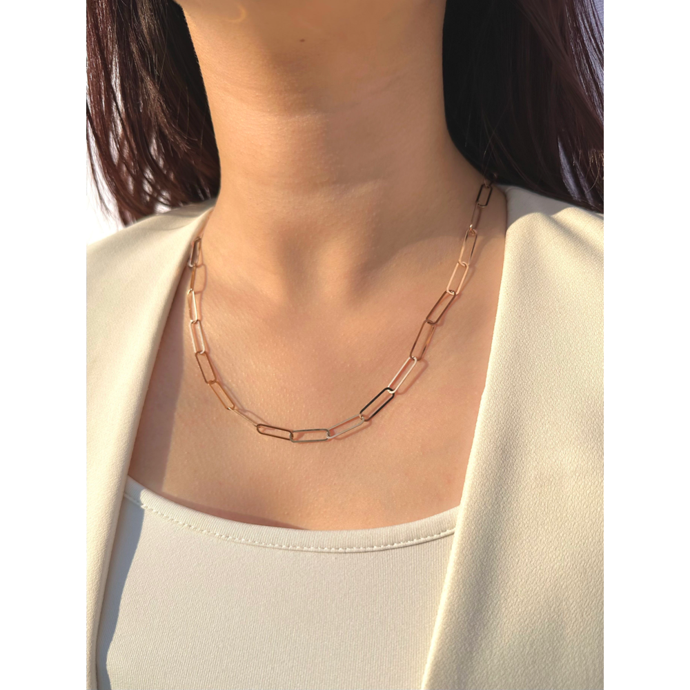 18” XL Paperclip w Heart Pendant – Virtue Jewelry Design