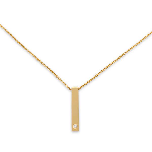 diamond vertical bar necklace, diamond necklace, fine gold jewellery