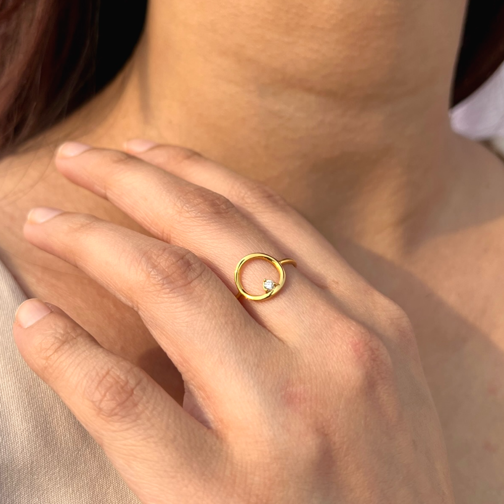 Diamond Ring In 18Kt Yellow Gold – Inayat Diamonds